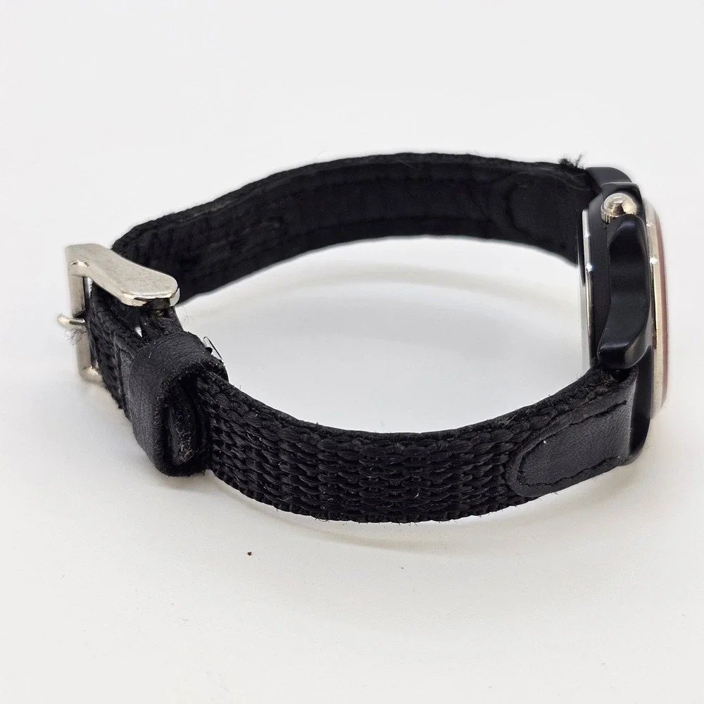 Revlon Watch Women 25MM White Dial Black Nylon Bands Up to 6